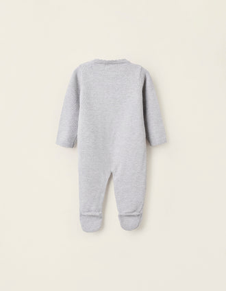 Pelele de Punto con Textura para Recién Nacida, Gris