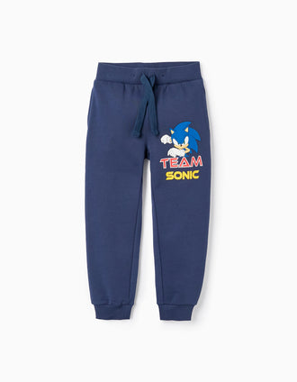Pantalon de sport en coton pour garçon 'Sonic', Bleu Foncé