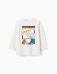 T-shirt à manches longues pour garçon 'Pokémon', Blanc
