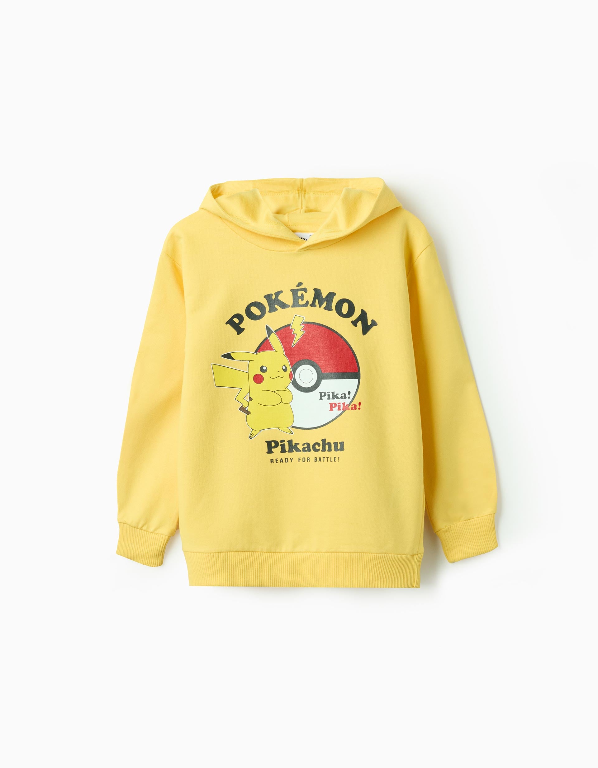 Hooded Cotton Sweatshirt for Boys 'Pikachu', Yellow