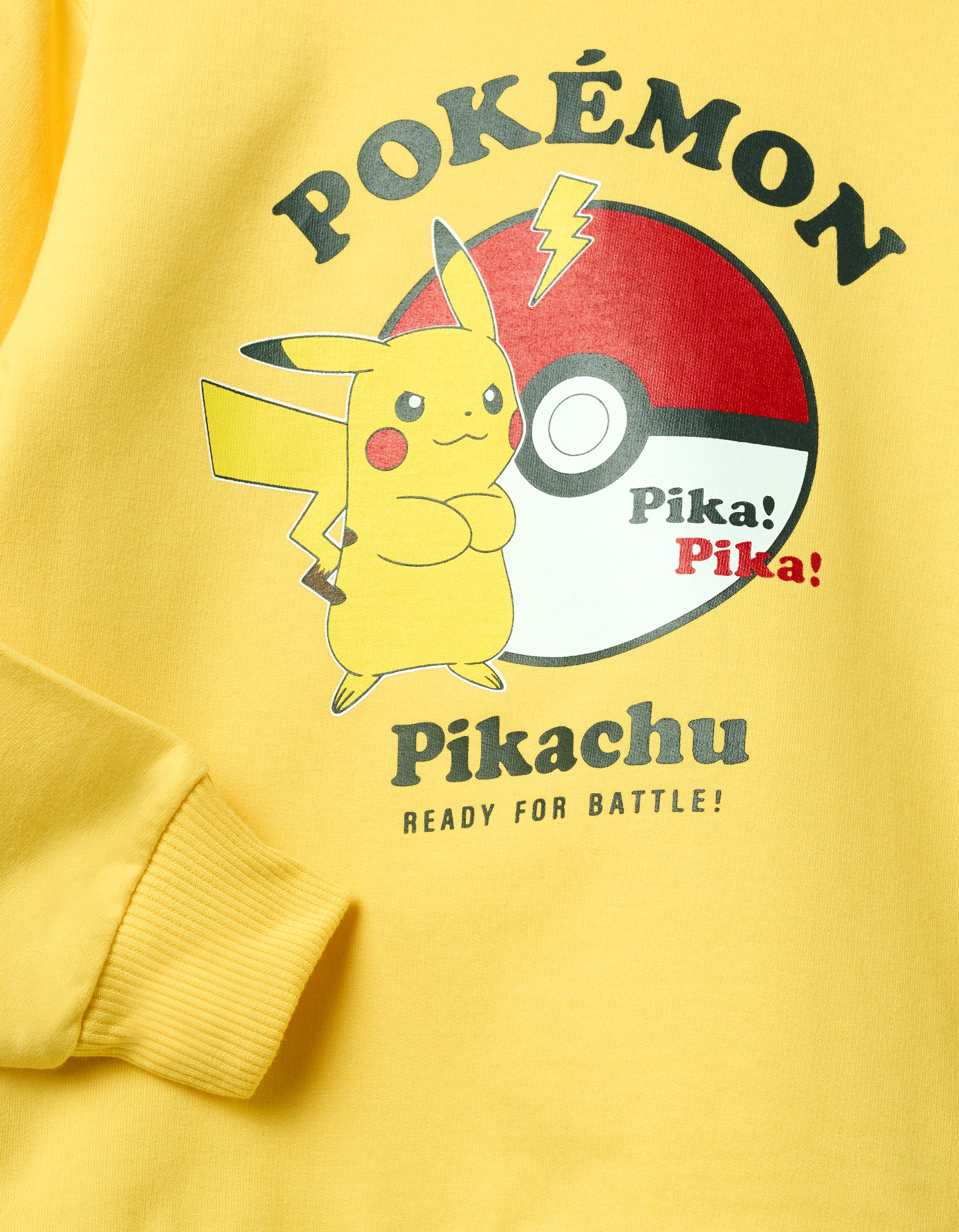 Hooded Cotton Sweatshirt for Boys 'Pikachu', Yellow