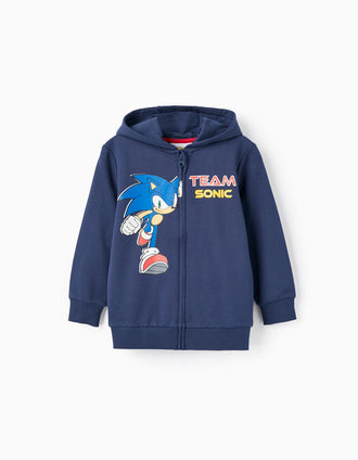 Manteau en coton avec capuche pour garçon 'Sonic', Bleu Foncé