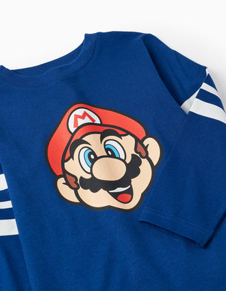 Camiseta de Manga Larga para Niño 'Super Mario', Azul Oscuro