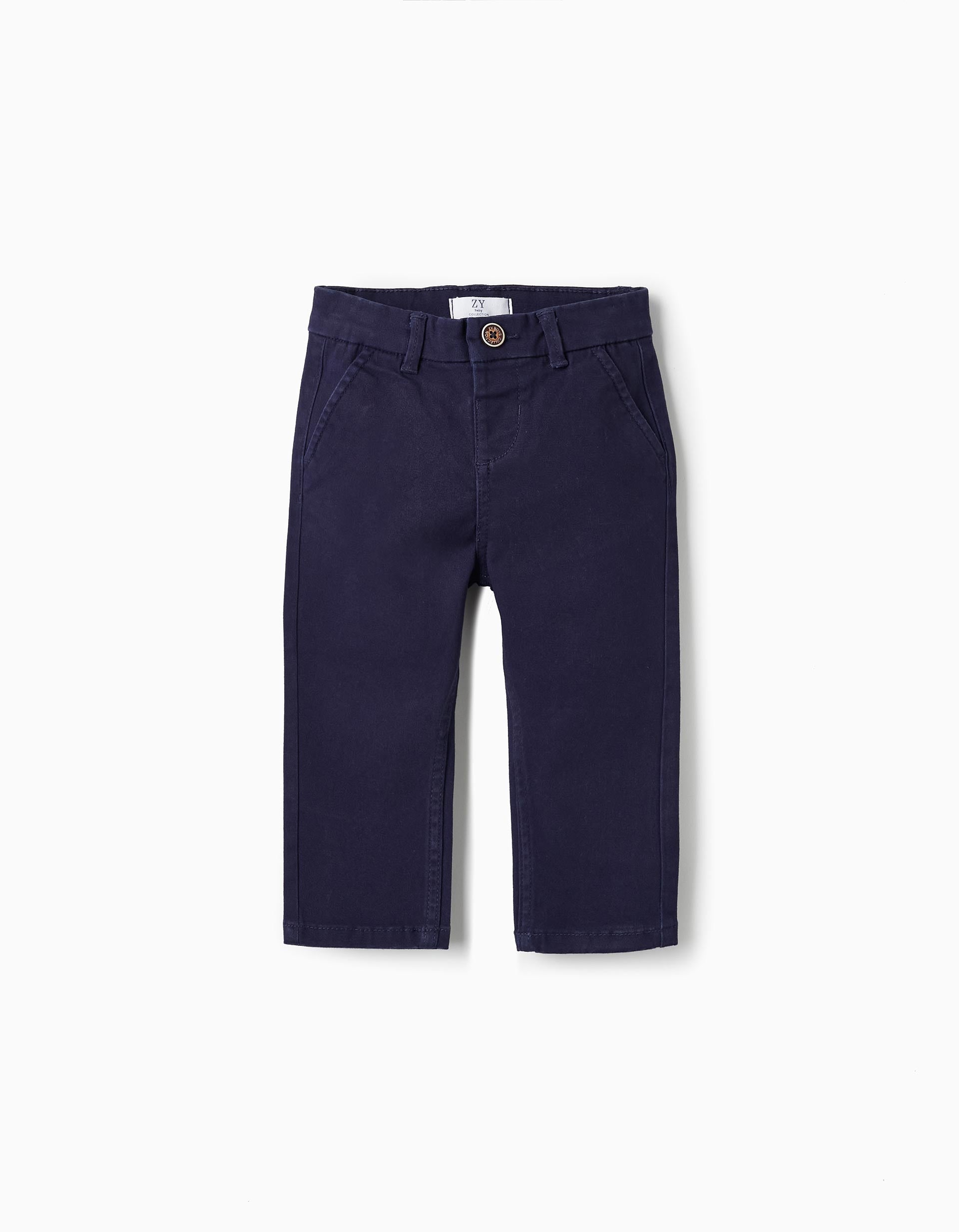 Twill Trousers for Baby Boys, Dark Blue