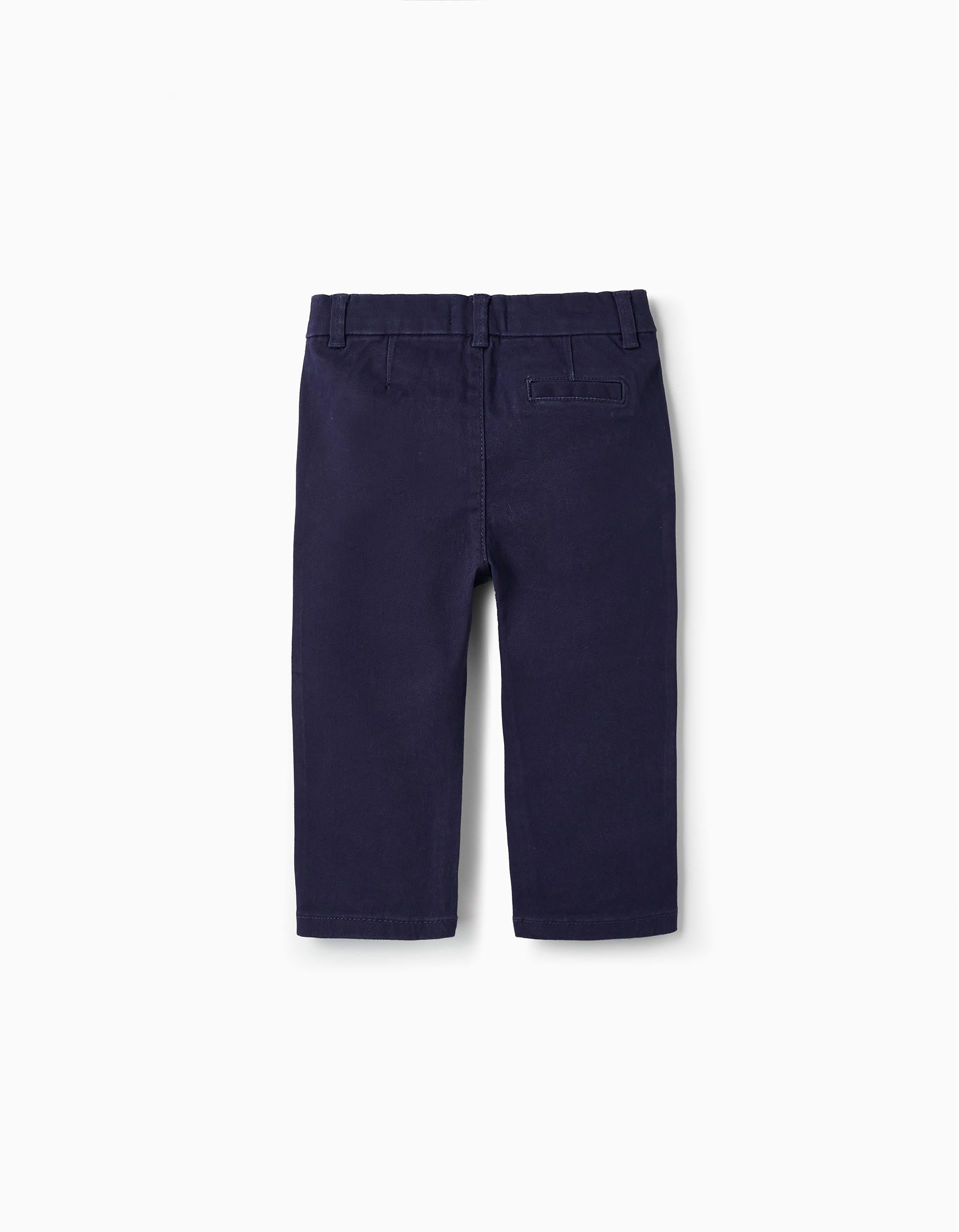 Twill Trousers for Baby Boys, Dark Blue