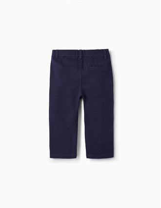 Pantalones de Sarga para Bebé Niño, Azul Oscuro