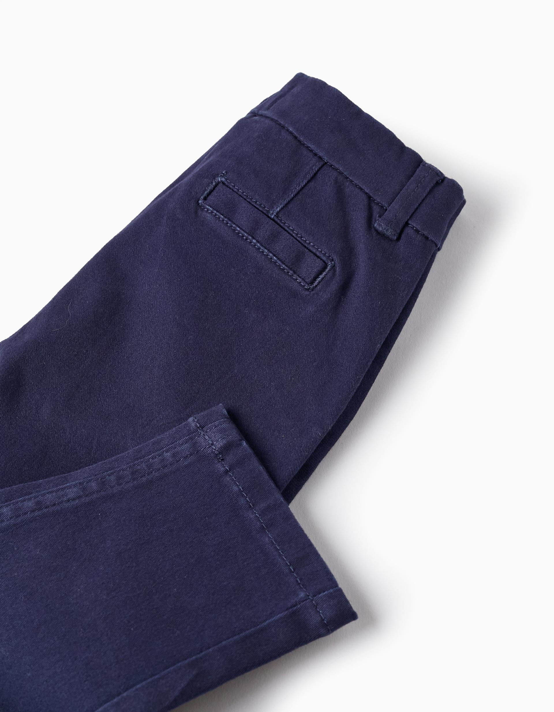 Twill Trousers for Baby Boys, Dark Blue