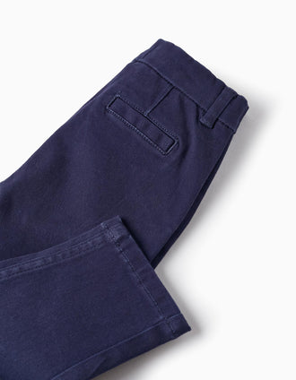 Pantalones de Sarga para Bebé Niño, Azul Oscuro