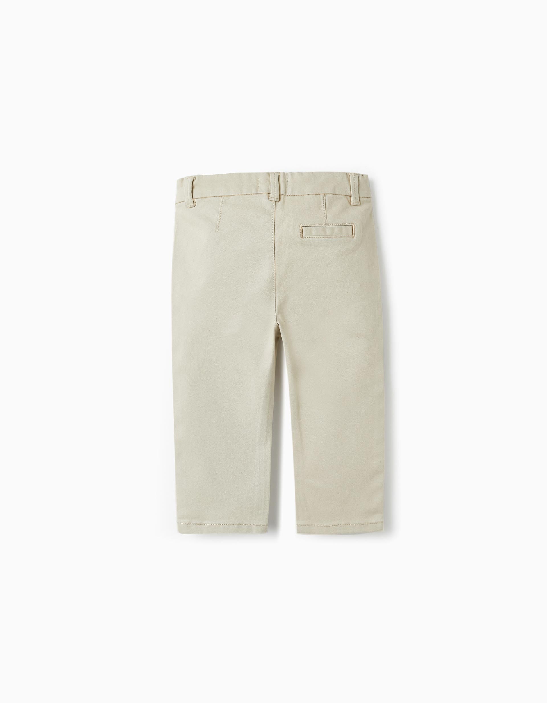 Twill Trousers for Baby Boys, Beige