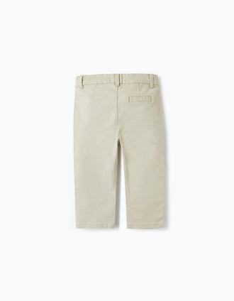 Pantalones de Sarga para Bebé Niño, Beige