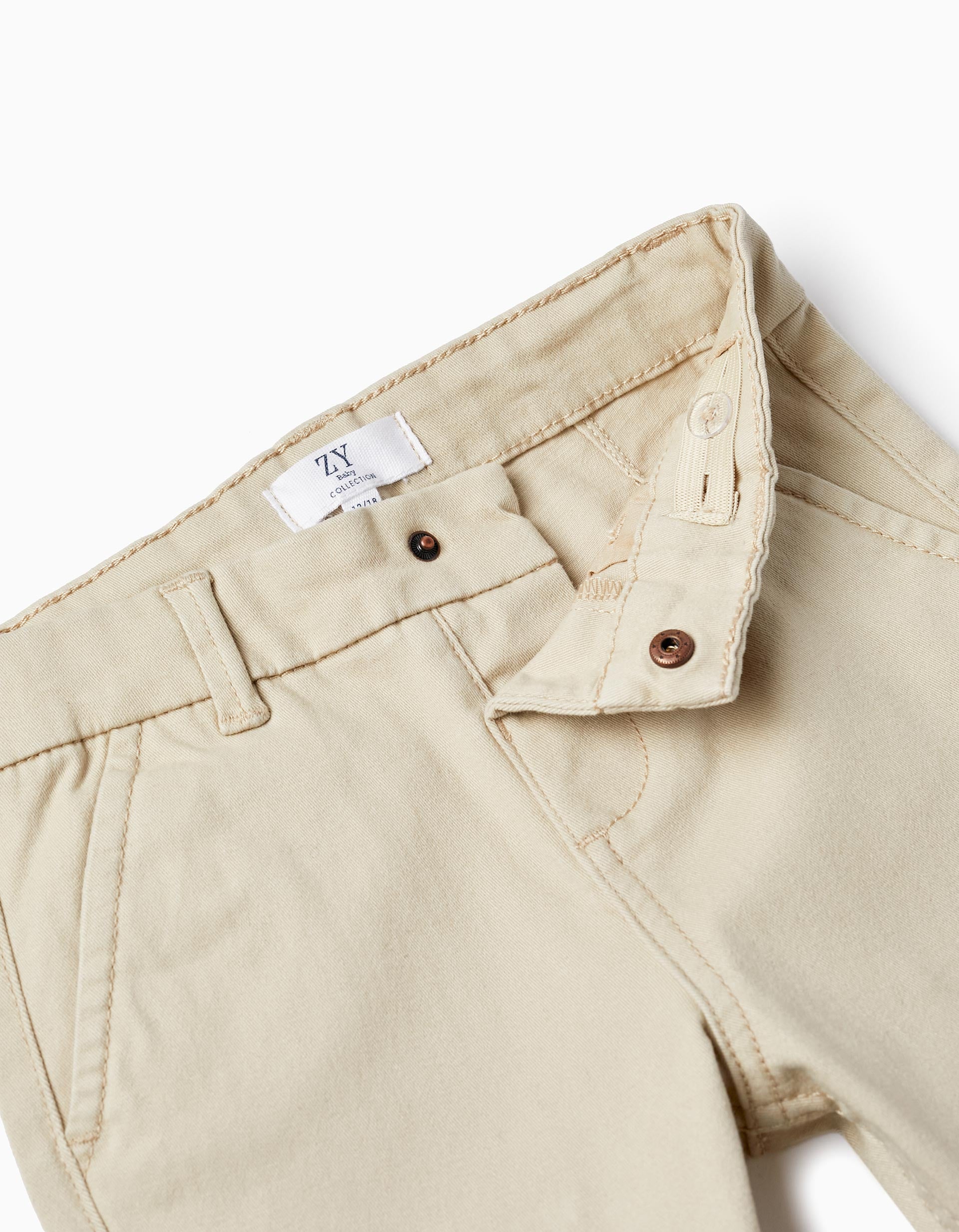 Twill Trousers for Baby Boys, Beige