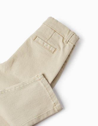 Pantalones de Sarga para Bebé Niño, Beige