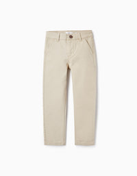 Pantalon Chino en Coton pour Garçon 'Slim Fit', Beige