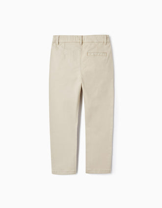Pantalones Chino de Algodón para Niño 'Slim Fit', Beige
