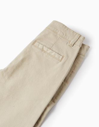 Pantalones Chino de Algodón para Niño 'Slim Fit', Beige