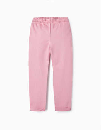 Cotton Joggers for Girls, Pink