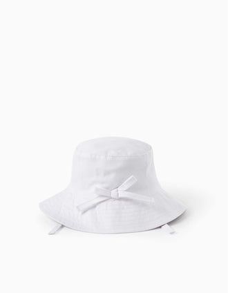 Chapéu Algodão Brilhante Menina Branco