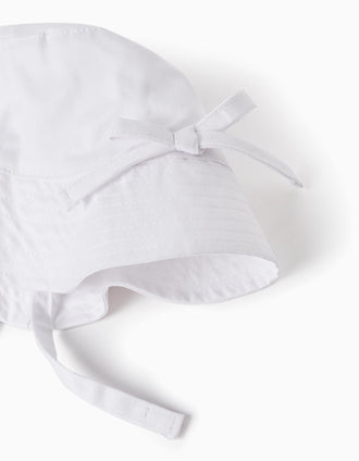 Chapeau Coton Brillant Fille Blanc
