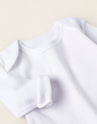 Pack 4 Bodies em Algodão para Bebé e Recém-Nascido, Branco