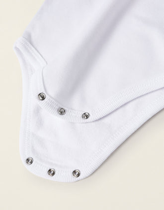Pack 4 Bodies en Coton pour Bébé et Nouveau-Né, Blanc