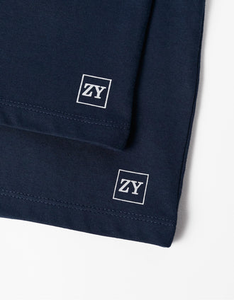 Pack 2 T-Shirts de Manga Comprida para Bebé Menino, Azul Escuro