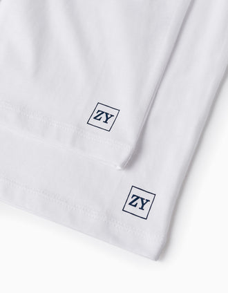 Camiseta de Manga Larga 100% Algodón Confortable Niño Blanco