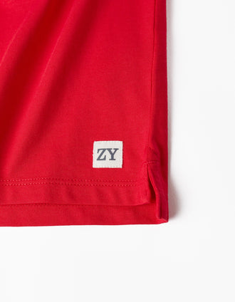 Polo de Manga Larga de Algodón para Bebé Niño, Rojo