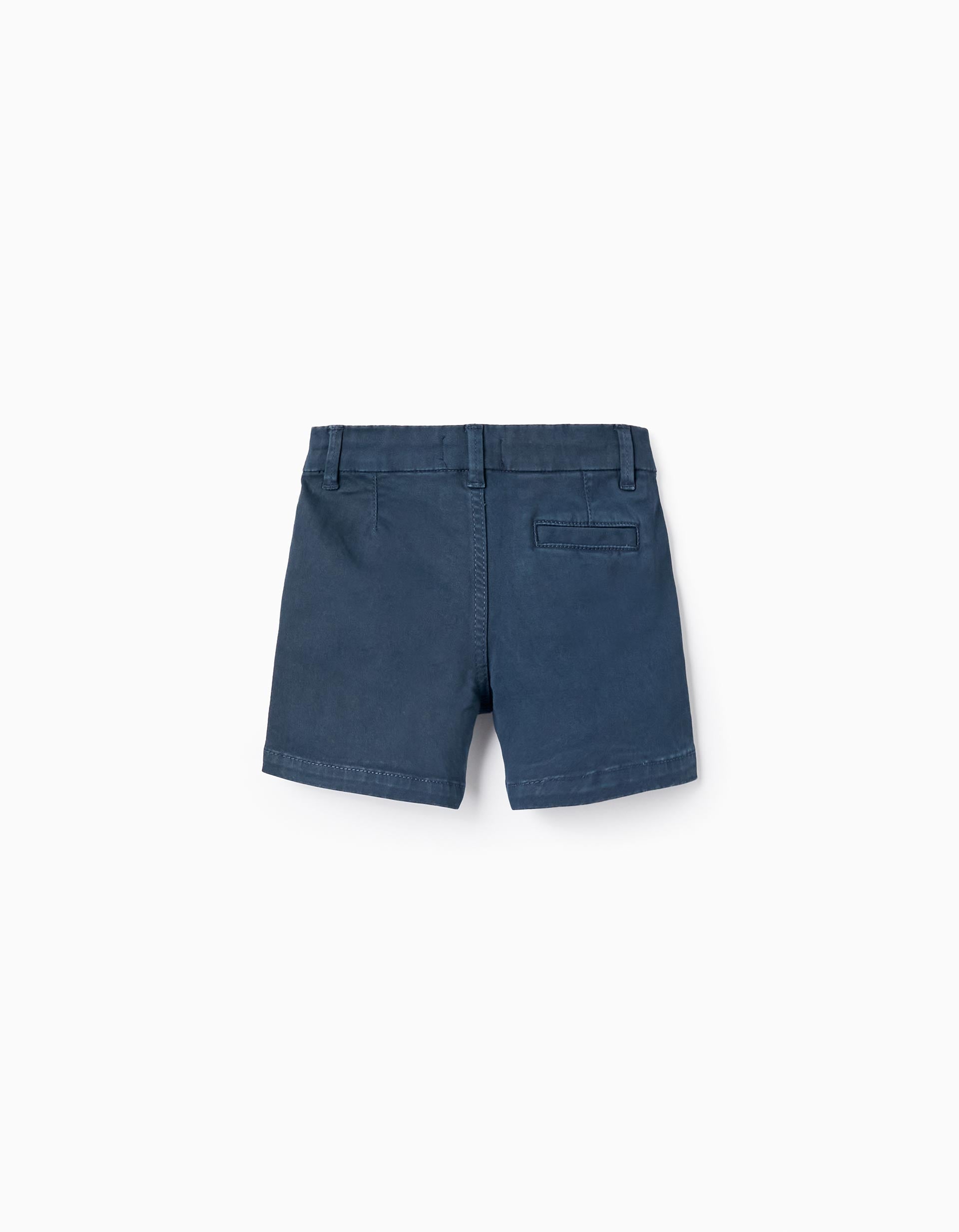 Twill Shorts for Baby Boy, Dark Blue