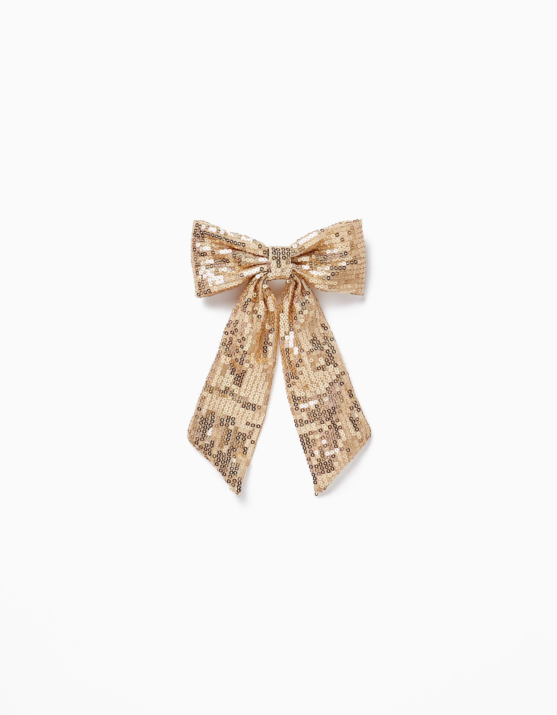 Sequin Bow Hair Clip for Baby and Girl, Gold