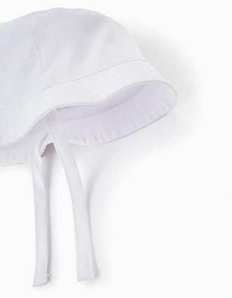 Chapeau En Coton Pour Bébé Et Nouveau-Né, Blanc