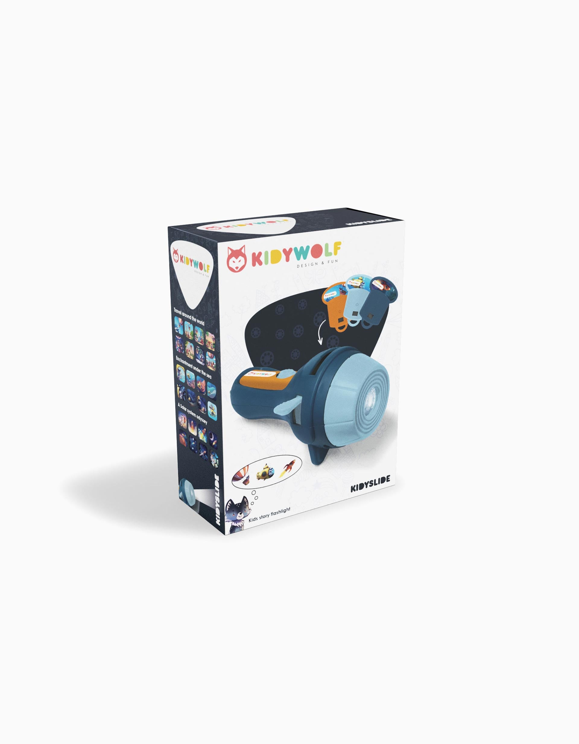 Lanterna Story Projectora Kidywolf Azul 3A+