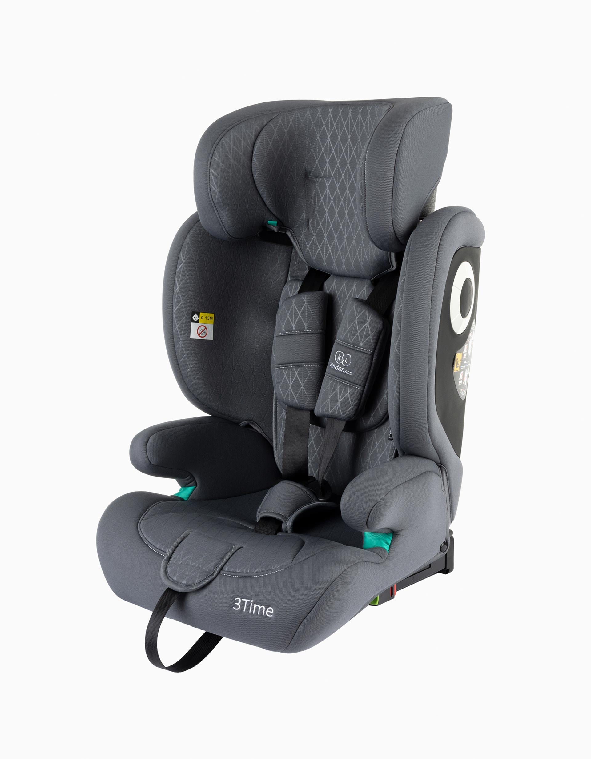 Car Seat I-Size Kinderland 3Time, Black/Grey