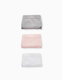 Pack 3 Paires de Culottes pour Fille, Gris/Rose/Blanc