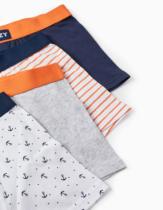 Pack 4 Boxers para Niño 'Ancla', Multicolor