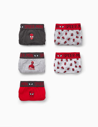 Pack 5 Calzoncillos para Niño 'Spider-Man', Rojo/Gris/Negro