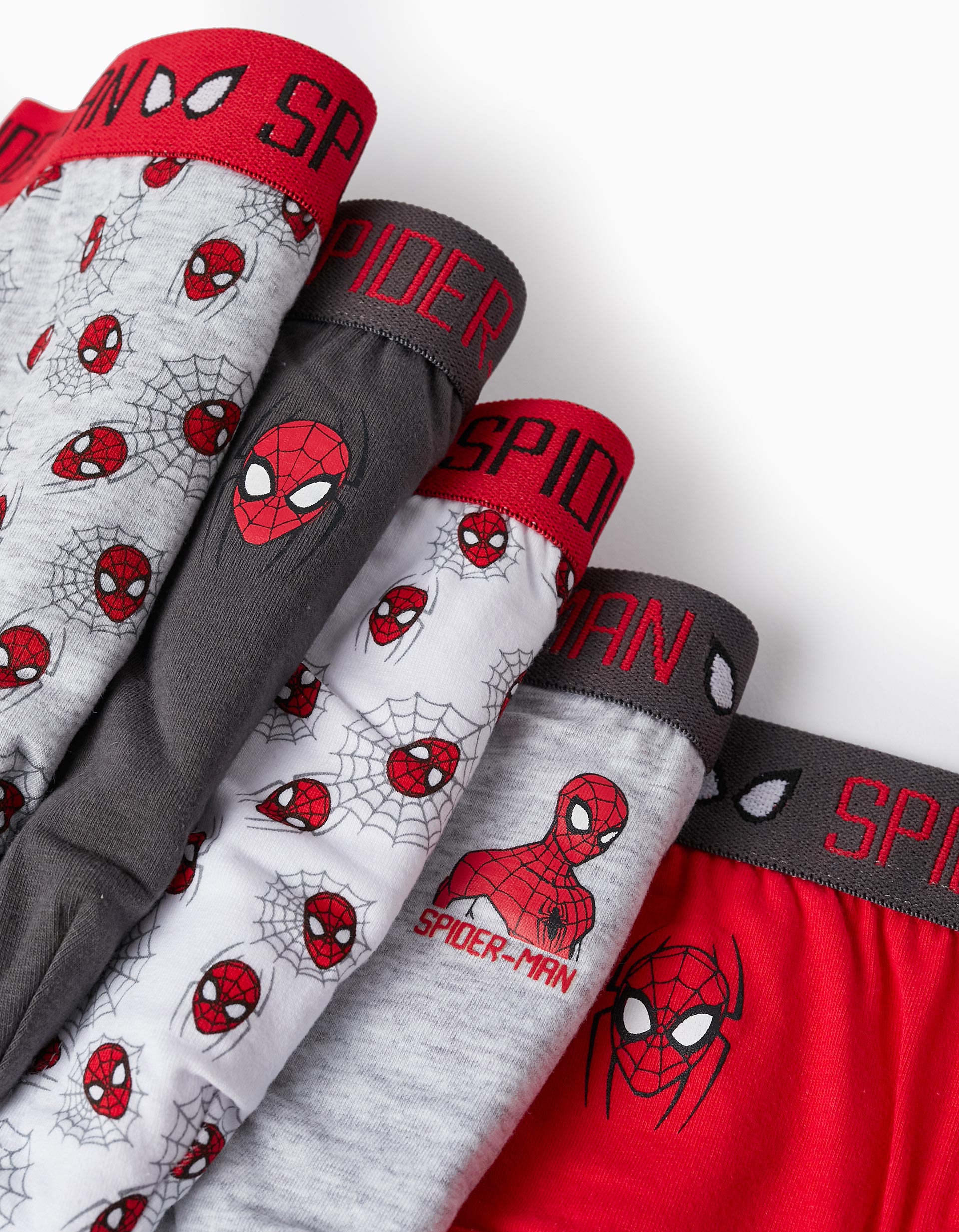 Pack 5 Calzoncillos para Niño 'Spider-Man', Rojo/Gris/Negro