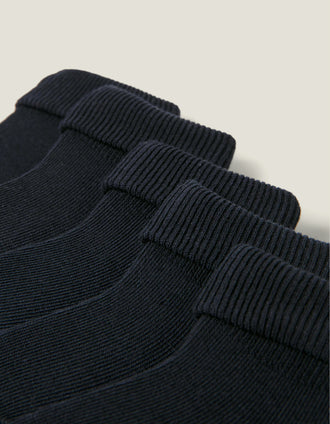 Pack 5 Pares de Calcetines con Vuelta para Bebé, Azul Oscuro