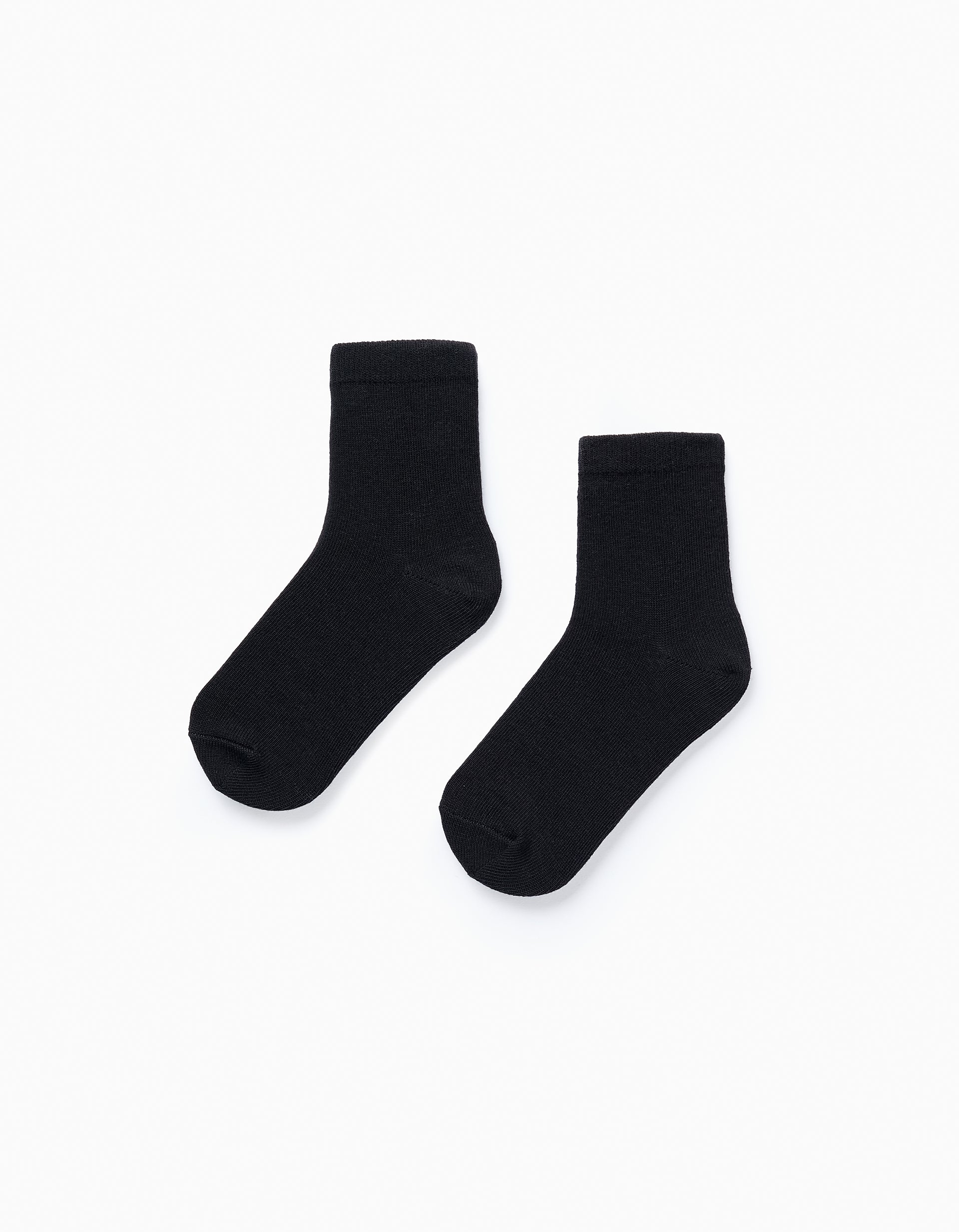 Pack 2 Pairs of Plain Socks for Boys, Black