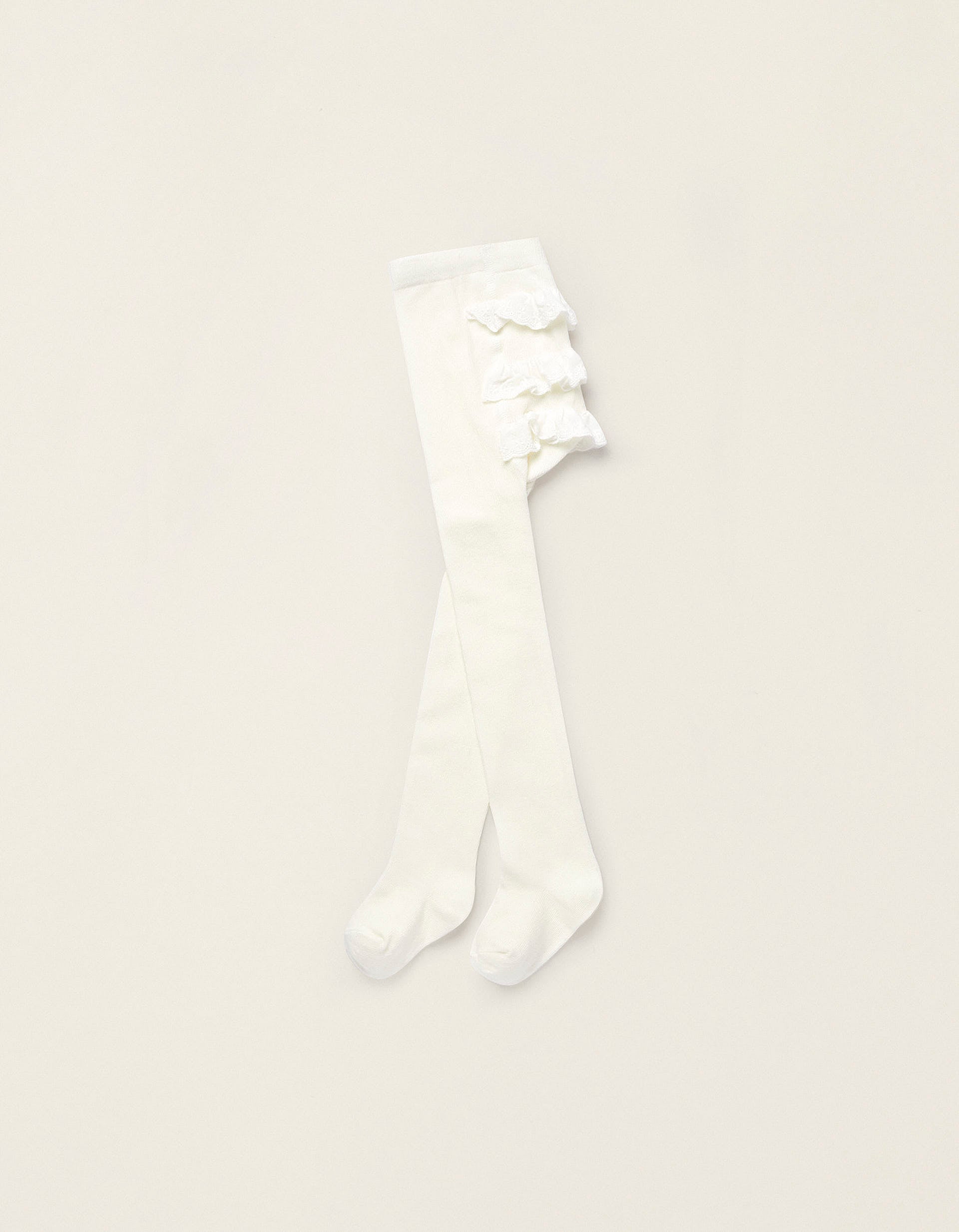 Lace Tights for Baby Girls, White