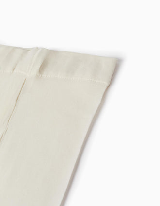 Collants Lisos de Microfibra para Menina, Branco