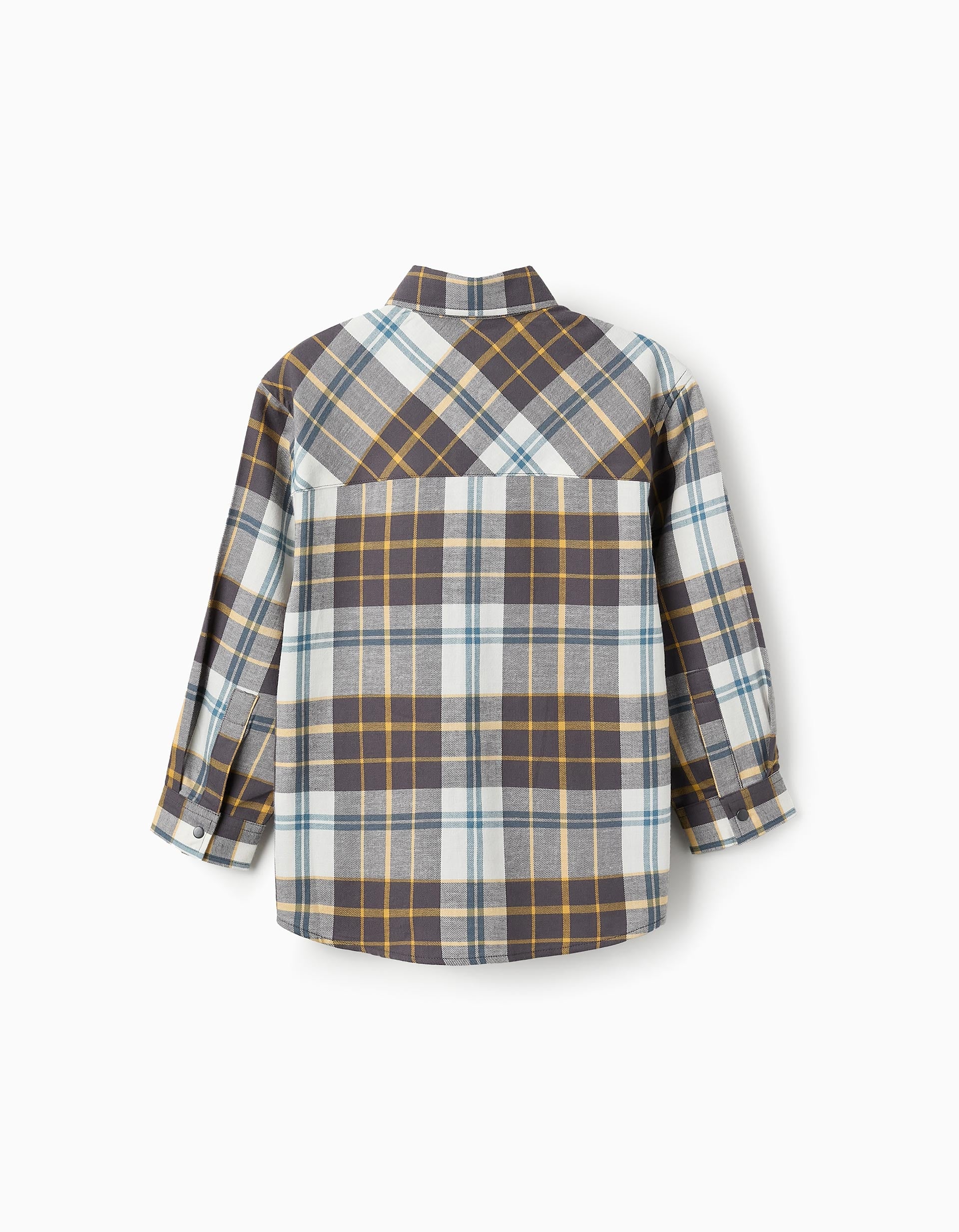 Flannel Checked Shirt for Boys, Grey