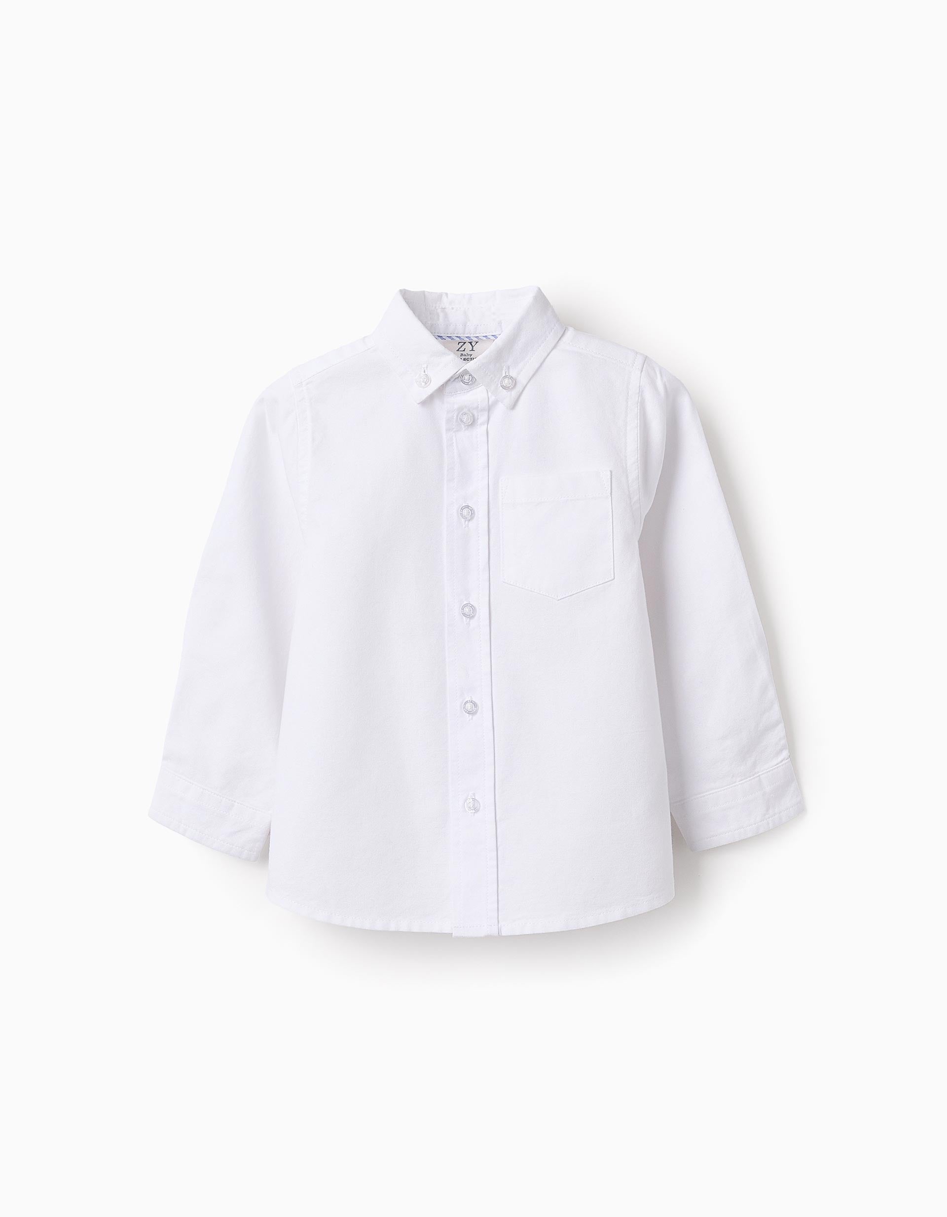 Cotton Shirt for Baby Boys, White