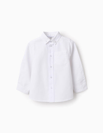 Chemise en Coton pour Bébé Garçon, Blanc