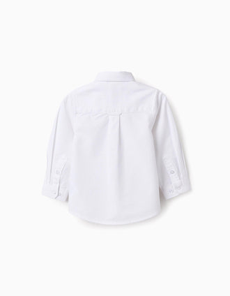 Camisa de Algodão para Bebé Menino, Branco