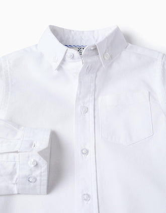 Chemise en Coton pour Bébé Garçon, Blanc