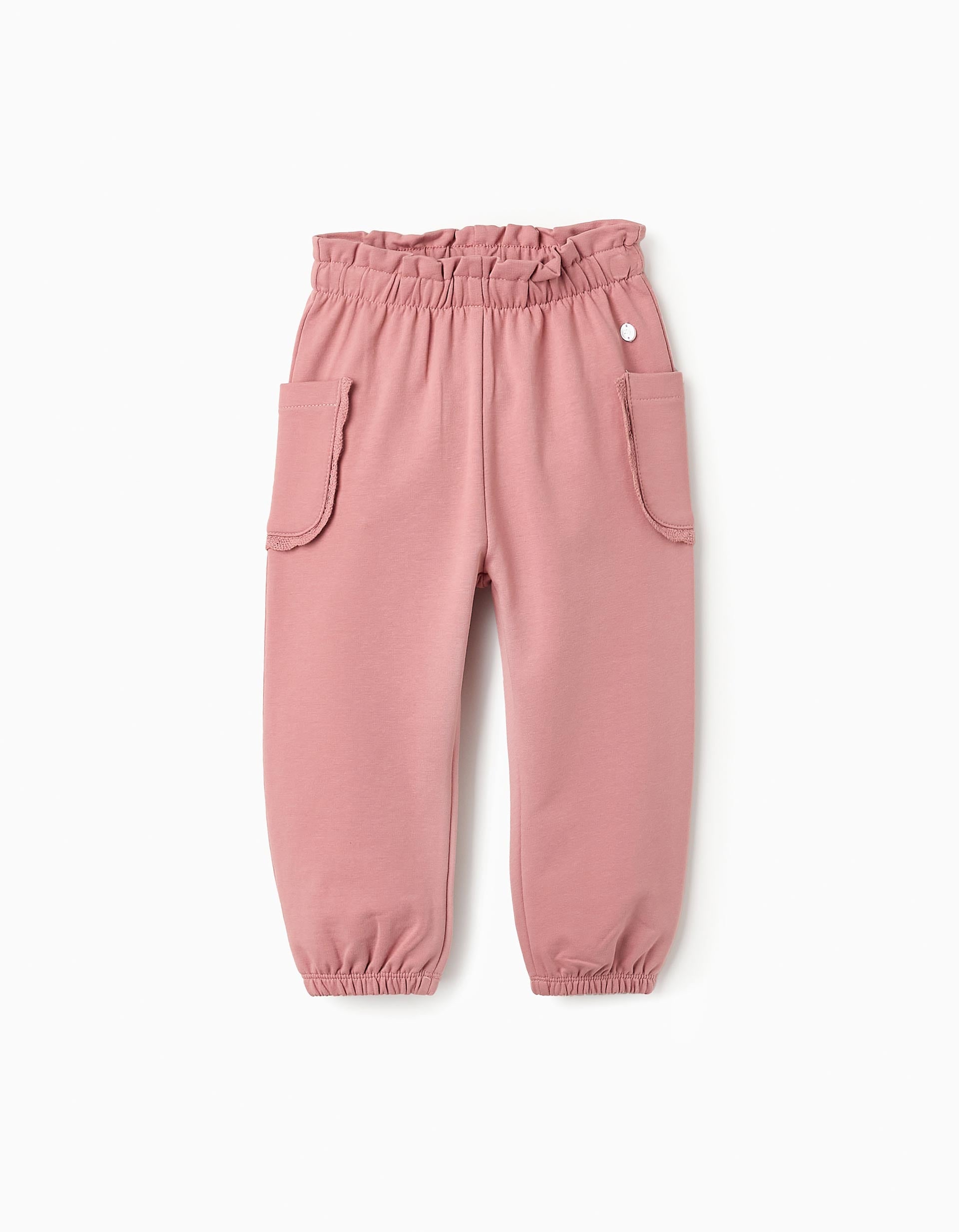 Joggers with Crochet Details for Baby Girls, Pink