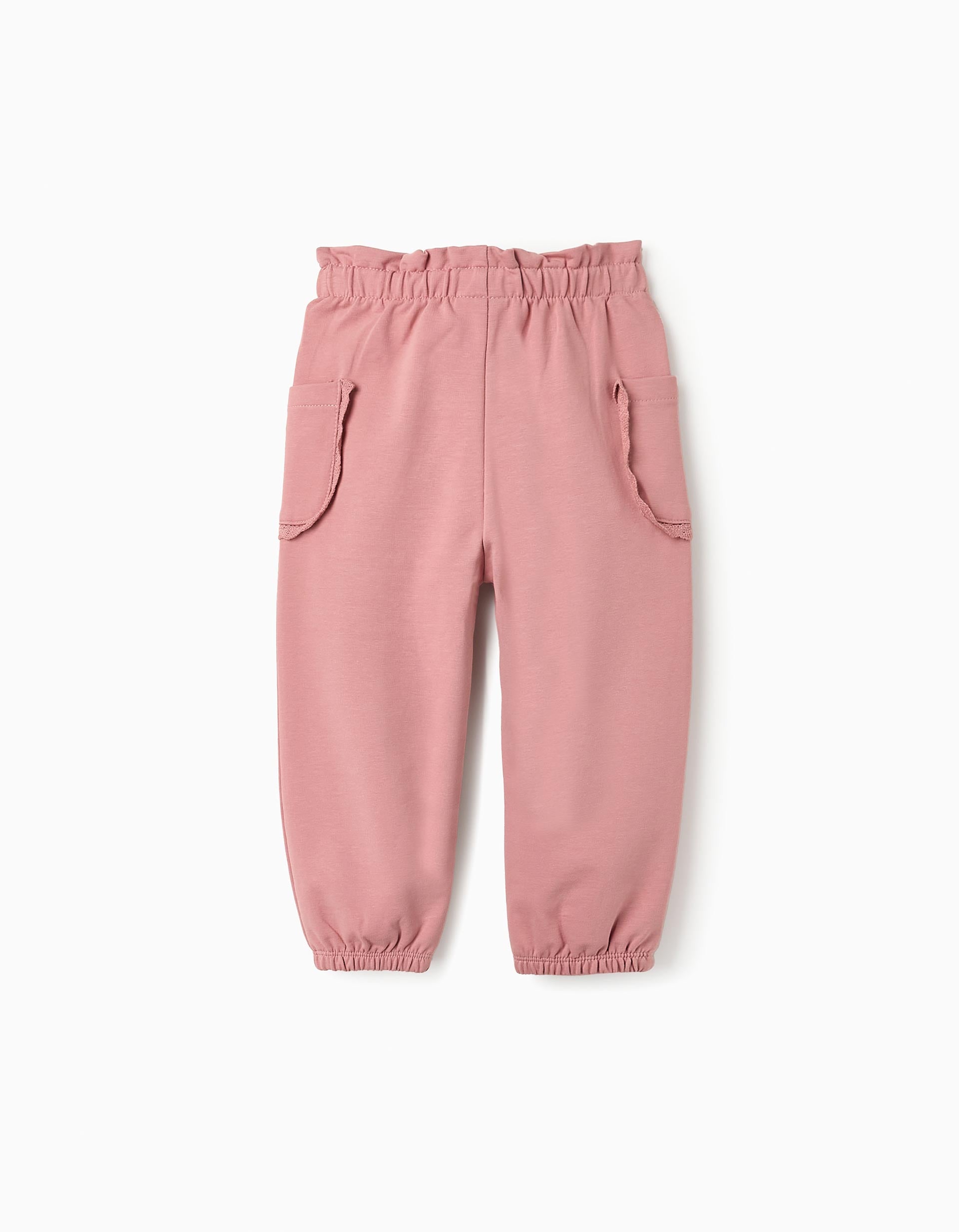 Joggers with Crochet Details for Baby Girls, Pink