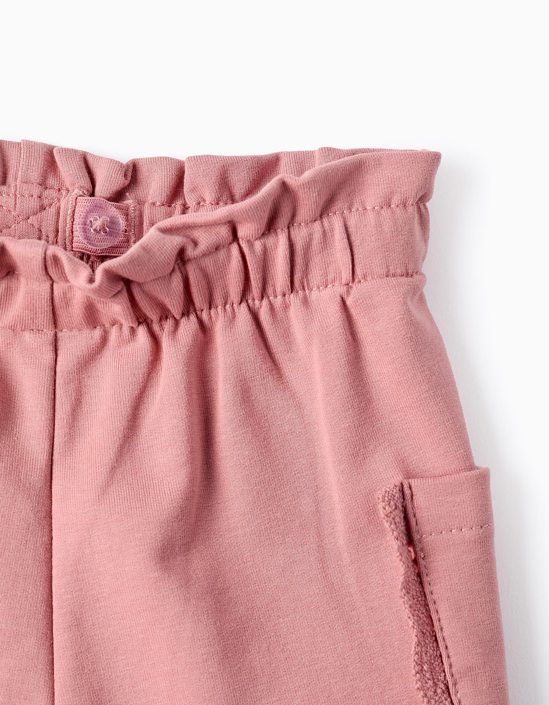 Joggers with Crochet Details for Baby Girls, Pink