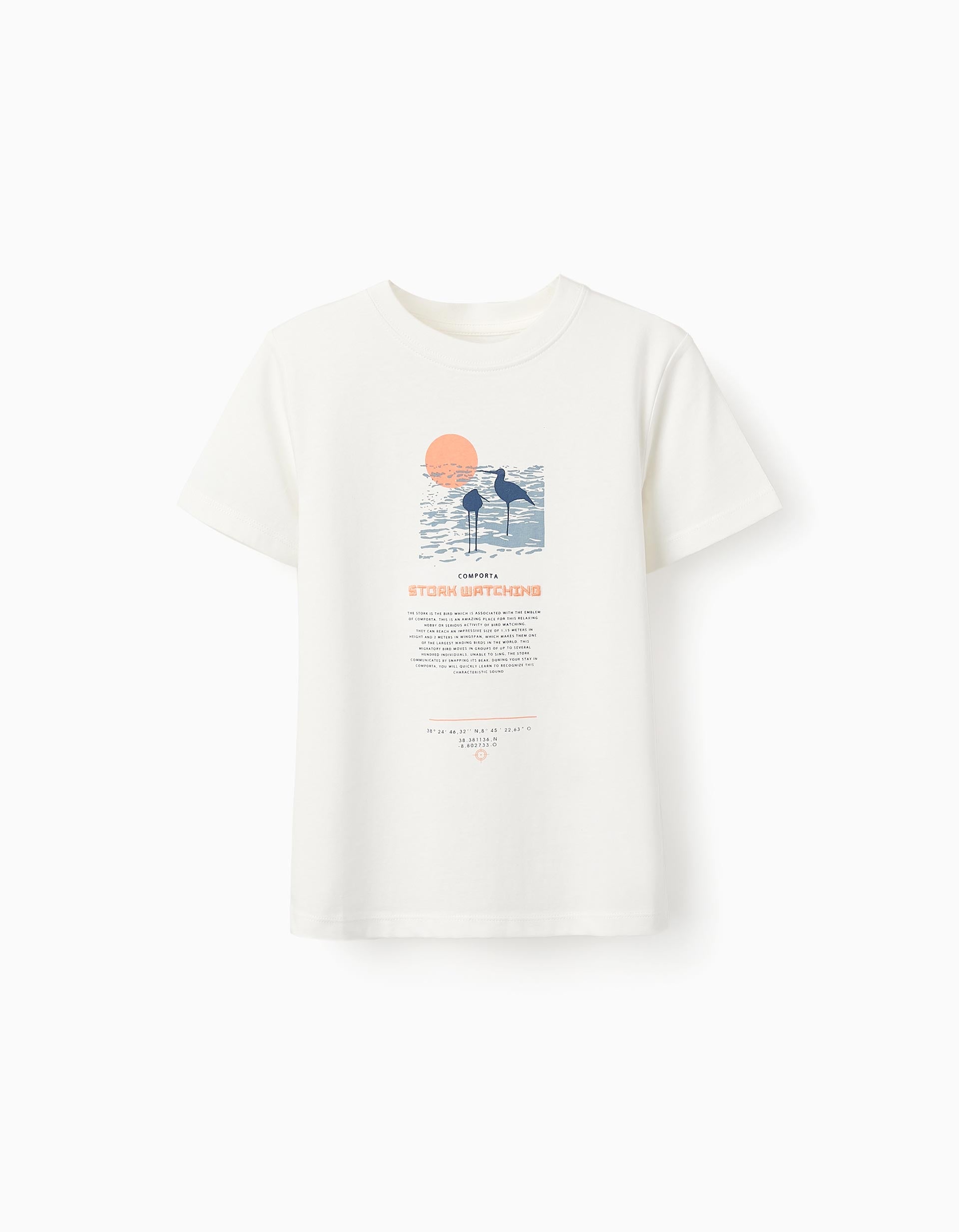 Cotton T-shirt for Boys 'Stork', White