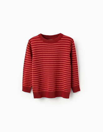 Camisola de Malha Fina para Menino, Vermelho/Laranja